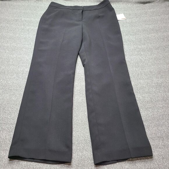 Kasper Pants Womens 10 Petite Black Classic Fit Kate Dress Career Trousers Lined - Picture 1 of 14